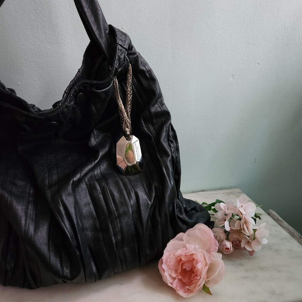 Donna‎ Karan New York Eldridge Tote Black Leather Purse High-end 2009 Large Bag